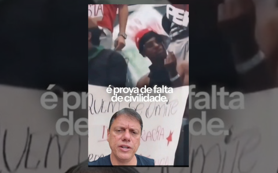 Tarcísio de Freitas aponta “falta de civilidade” em atos pró-Lula na Paulista
