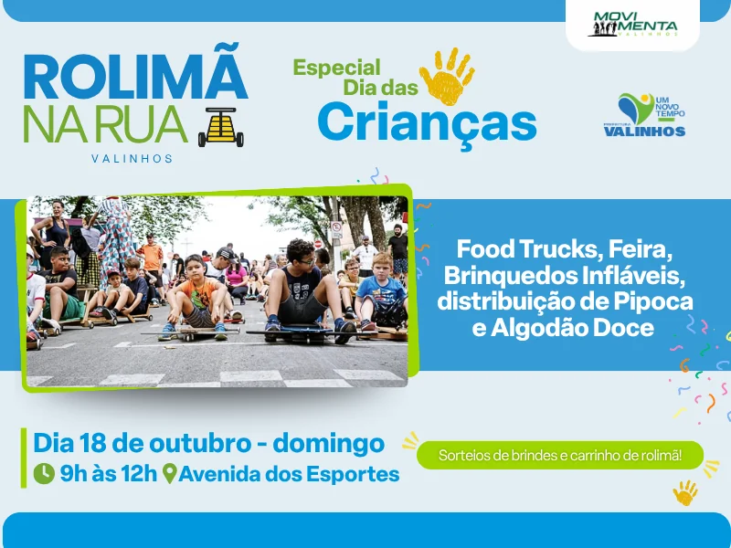 Valinhos realiza edição especial do “Rolimã na Rua” no domingo (18)