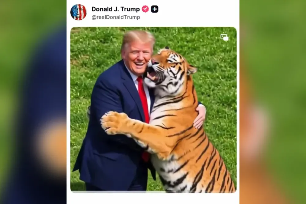Donald Trump compartilha vídeo gerado por inteligência artificial com tigre após morte de jovem na Inglaterra