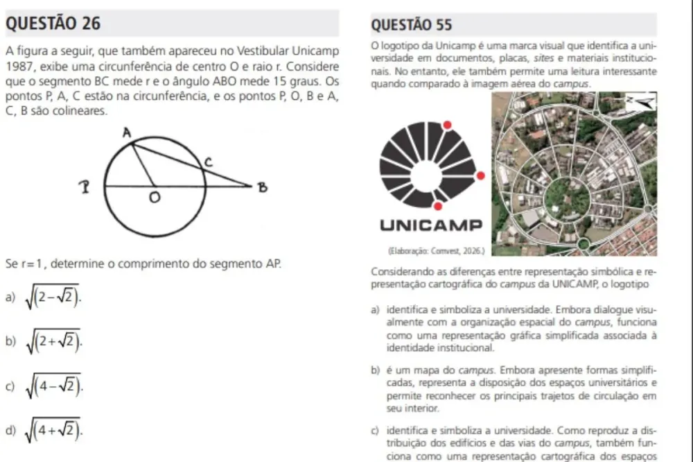 Vestibular Unicamp 2027 inclui referências históricas e temas contemporâneos na primeira fase