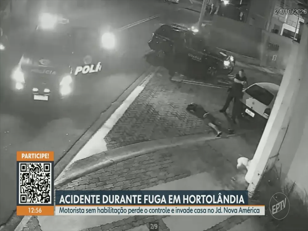 Motorista sem CNH invade residência em Hortolândia durante fuga de viatura